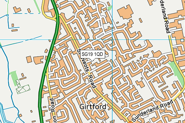 SG19 1QD map - OS VectorMap District (Ordnance Survey)