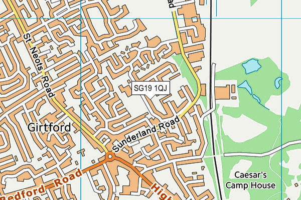 Robert Peel Primary School map (SG19 1QJ) - OS VectorMap District (Ordnance Survey)
