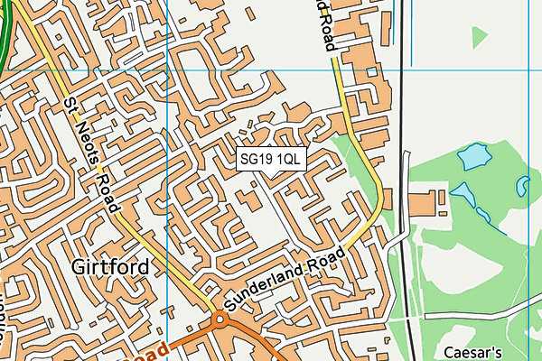 SG19 1QL map - OS VectorMap District (Ordnance Survey)