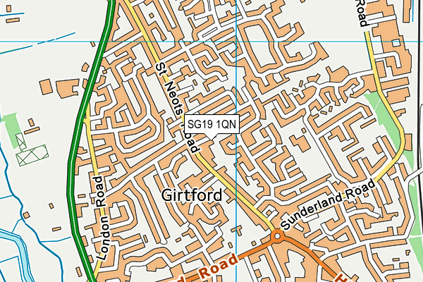 SG19 1QN map - OS VectorMap District (Ordnance Survey)
