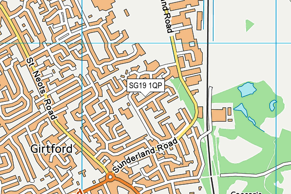 SG19 1QP map - OS VectorMap District (Ordnance Survey)