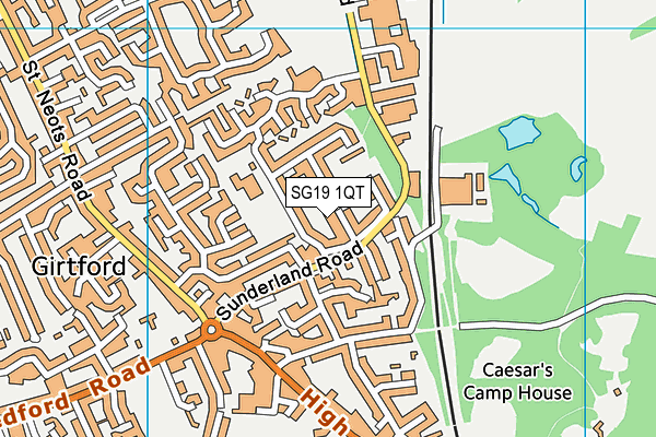 SG19 1QT map - OS VectorMap District (Ordnance Survey)