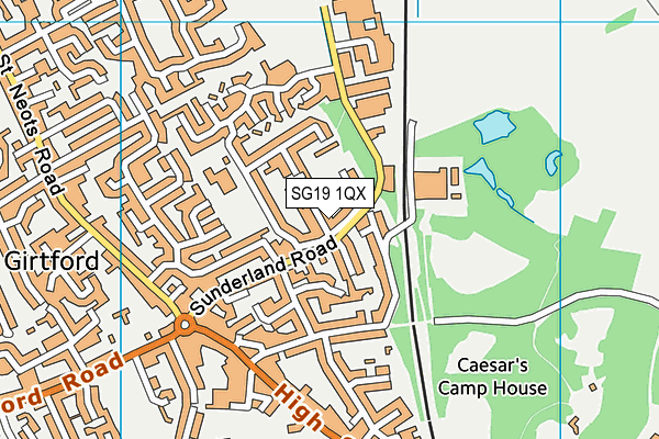 SG19 1QX map - OS VectorMap District (Ordnance Survey)