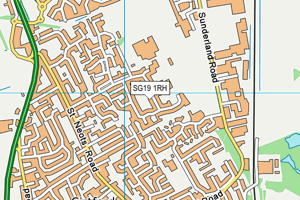 SG19 1RH map - OS VectorMap District (Ordnance Survey)