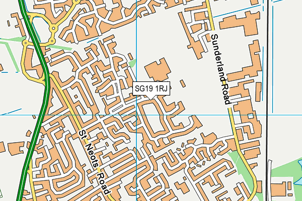 SG19 1RJ map - OS VectorMap District (Ordnance Survey)