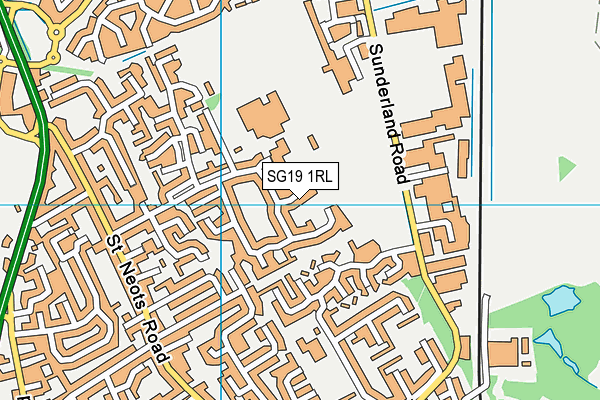 SG19 1RL map - OS VectorMap District (Ordnance Survey)