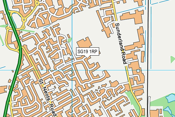 SG19 1RP map - OS VectorMap District (Ordnance Survey)