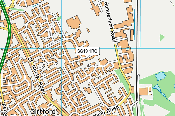 SG19 1RQ map - OS VectorMap District (Ordnance Survey)