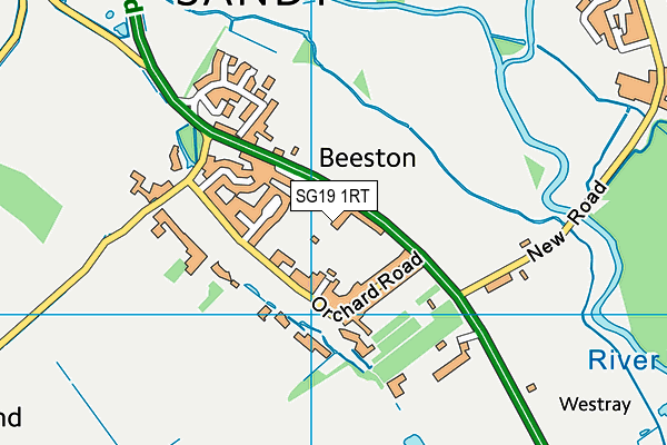 SG19 1RT map - OS VectorMap District (Ordnance Survey)