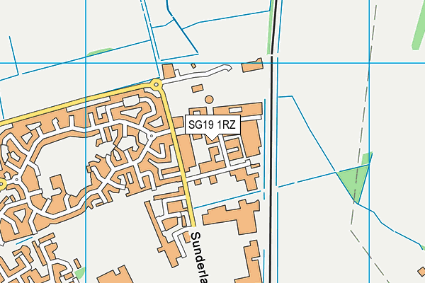 SG19 1RZ map - OS VectorMap District (Ordnance Survey)