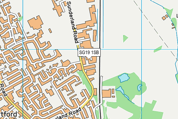 SG19 1SB map - OS VectorMap District (Ordnance Survey)