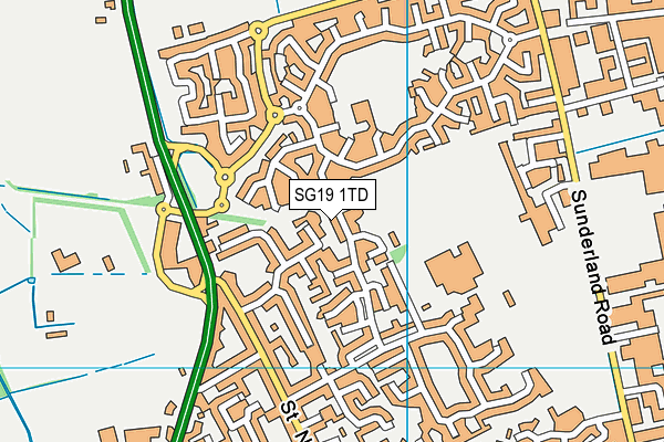 SG19 1TD map - OS VectorMap District (Ordnance Survey)