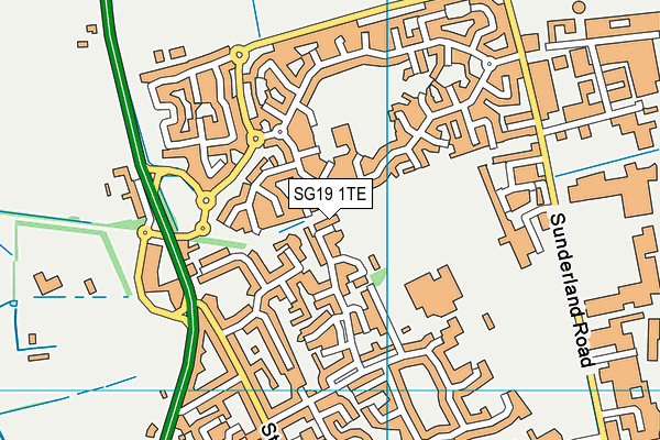 SG19 1TE map - OS VectorMap District (Ordnance Survey)