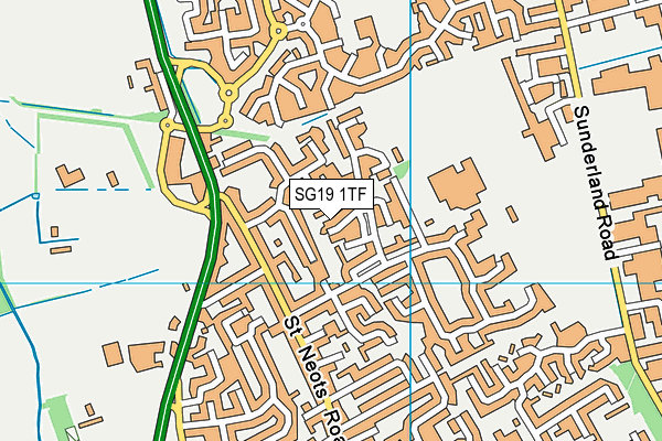 SG19 1TF map - OS VectorMap District (Ordnance Survey)