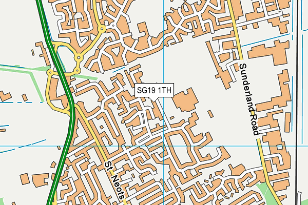 SG19 1TH map - OS VectorMap District (Ordnance Survey)