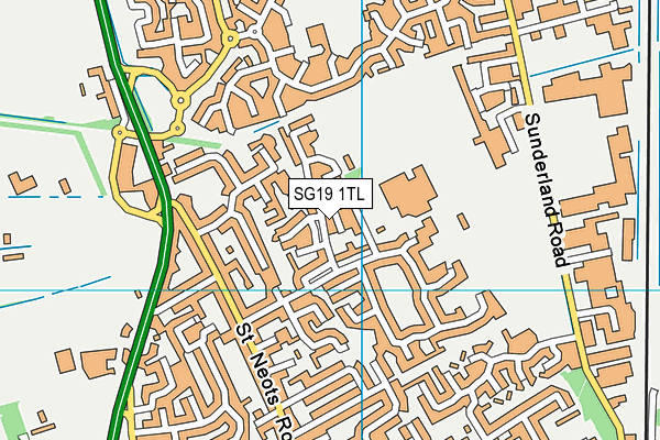 SG19 1TL map - OS VectorMap District (Ordnance Survey)