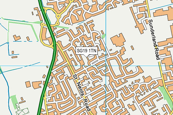 SG19 1TN map - OS VectorMap District (Ordnance Survey)