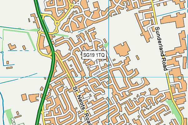 SG19 1TQ map - OS VectorMap District (Ordnance Survey)