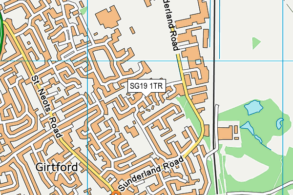SG19 1TR map - OS VectorMap District (Ordnance Survey)