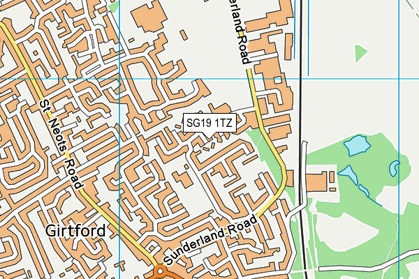 SG19 1TZ map - OS VectorMap District (Ordnance Survey)