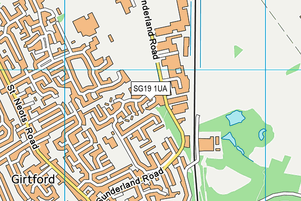 SG19 1UA map - OS VectorMap District (Ordnance Survey)