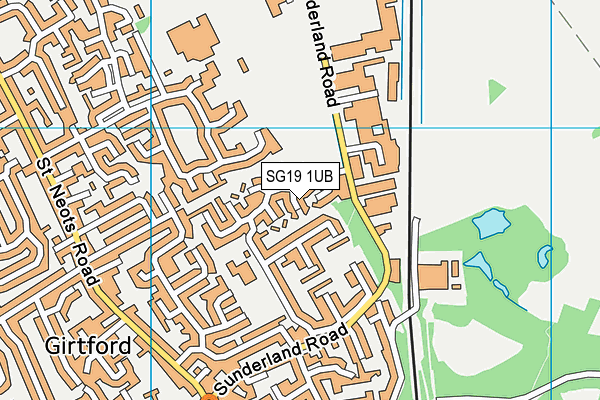 SG19 1UB map - OS VectorMap District (Ordnance Survey)