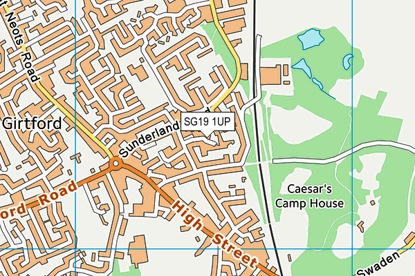 SG19 1UP map - OS VectorMap District (Ordnance Survey)