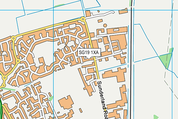 SG19 1XA map - OS VectorMap District (Ordnance Survey)