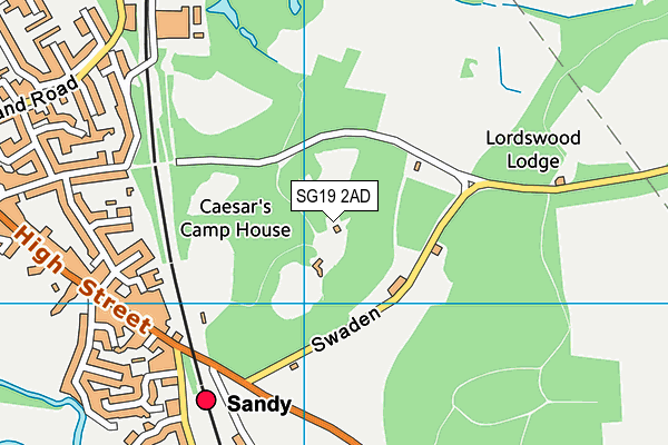 SG19 2AD map - OS VectorMap District (Ordnance Survey)