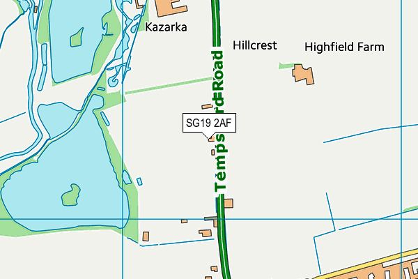 SG19 2AF map - OS VectorMap District (Ordnance Survey)