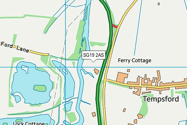 SG19 2AS map - OS VectorMap District (Ordnance Survey)