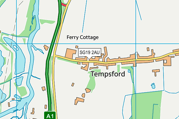 SG19 2AU map - OS VectorMap District (Ordnance Survey)