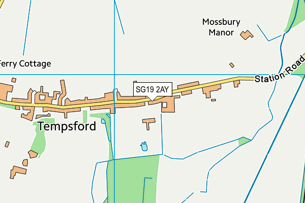 SG19 2AY map - OS VectorMap District (Ordnance Survey)