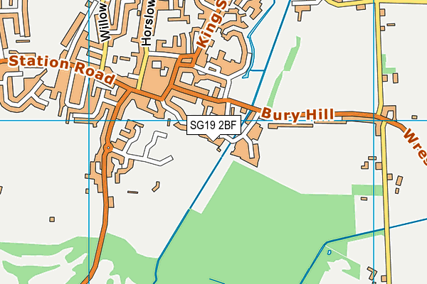 SG19 2BF map - OS VectorMap District (Ordnance Survey)