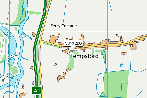 SG19 2BG map - OS VectorMap District (Ordnance Survey)