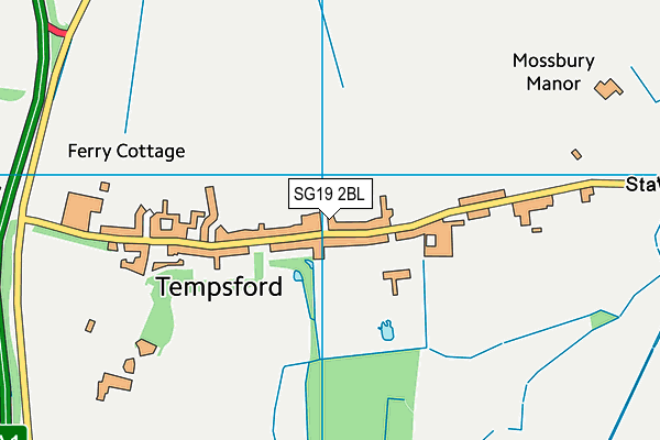 SG19 2BL map - OS VectorMap District (Ordnance Survey)