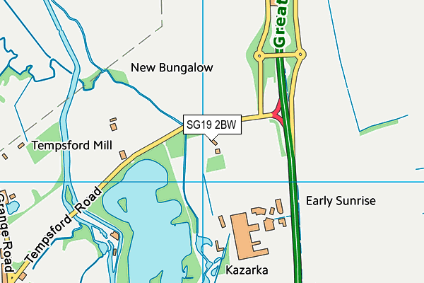 SG19 2BW map - OS VectorMap District (Ordnance Survey)