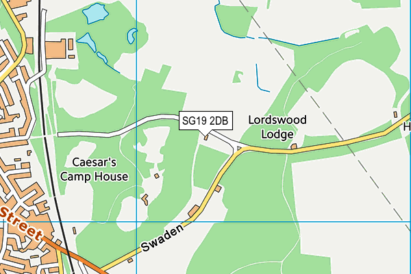 SG19 2DB map - OS VectorMap District (Ordnance Survey)