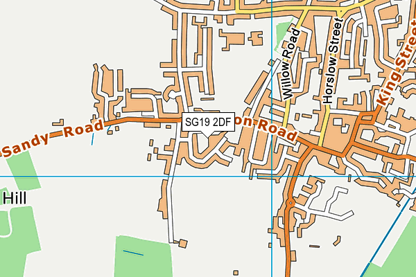 SG19 2DF map - OS VectorMap District (Ordnance Survey)