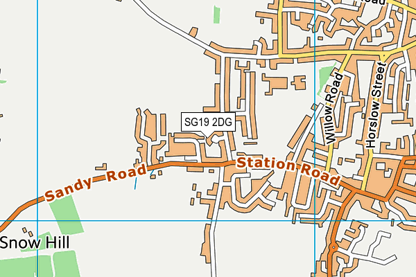 SG19 2DG map - OS VectorMap District (Ordnance Survey)