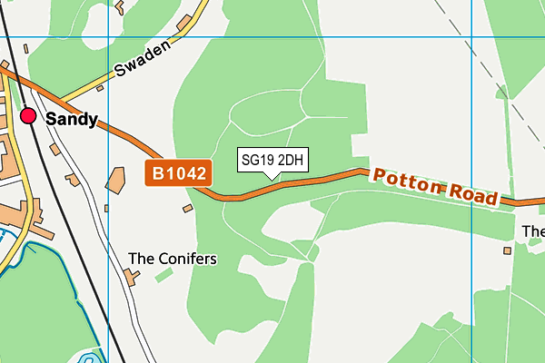 SG19 2DH map - OS VectorMap District (Ordnance Survey)