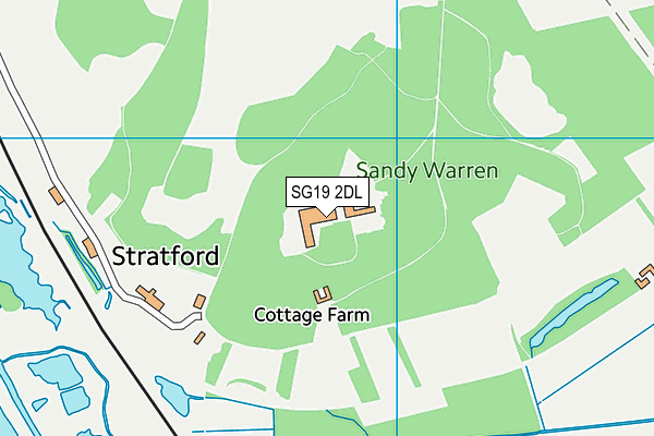 SG19 2DL map - OS VectorMap District (Ordnance Survey)