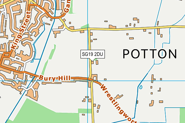 SG19 2DU map - OS VectorMap District (Ordnance Survey)