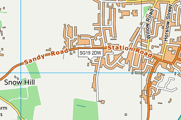 SG19 2DW map - OS VectorMap District (Ordnance Survey)