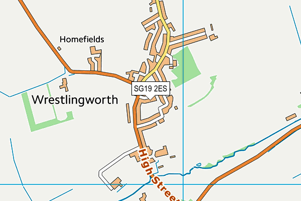 SG19 2ES map - OS VectorMap District (Ordnance Survey)