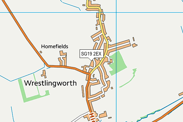 SG19 2EX map - OS VectorMap District (Ordnance Survey)