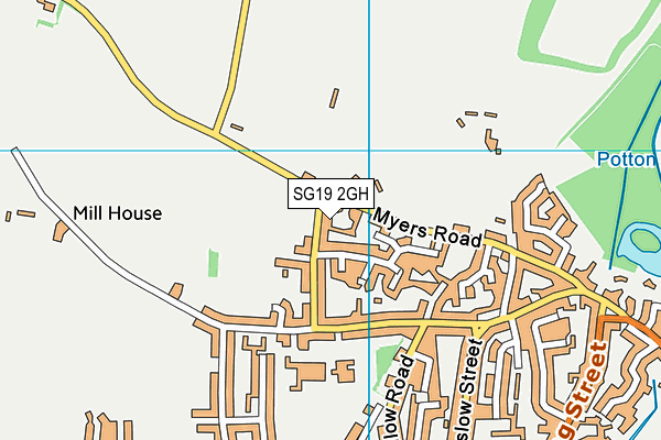 SG19 2GH map - OS VectorMap District (Ordnance Survey)