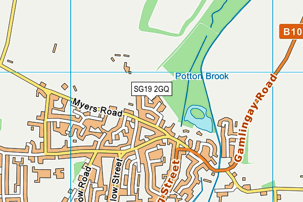 SG19 2GQ map - OS VectorMap District (Ordnance Survey)