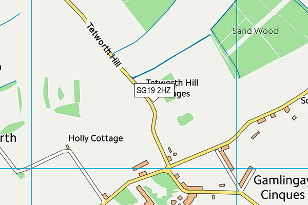 SG19 2HZ map - OS VectorMap District (Ordnance Survey)