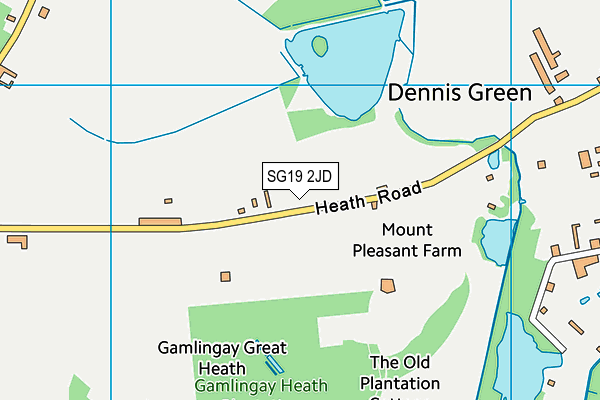 SG19 2JD map - OS VectorMap District (Ordnance Survey)